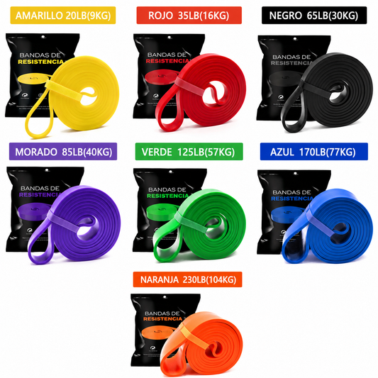 Set de bandas elasticas de resistencia para gimnasio en casa Vixecor